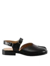Maison Margiela Tabi Ankle-strap Leather Sandals In Black