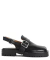 Maison Margiela Tabi County Leather Sandals In Black