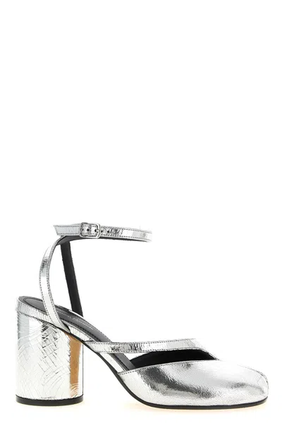 Maison Margiela Tabi Broken Mirror Leather Split-toe Pumps In Metallic