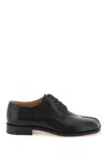 Maison Margiela Tabi Brushed Leather Lace-up Shoes In Black