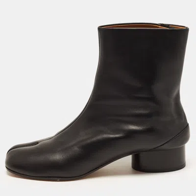 Pre-owned Maison Margiela Tabi Size 39 Black Leather Ankle Length Boots
