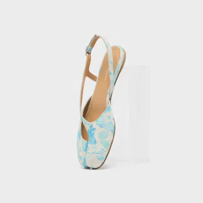 Maison Margiela Tabi Slingback Ballerina Woman White And Light Blue