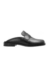 Maison Margiela Tabi City Calf Leather Flat Mules In Black
