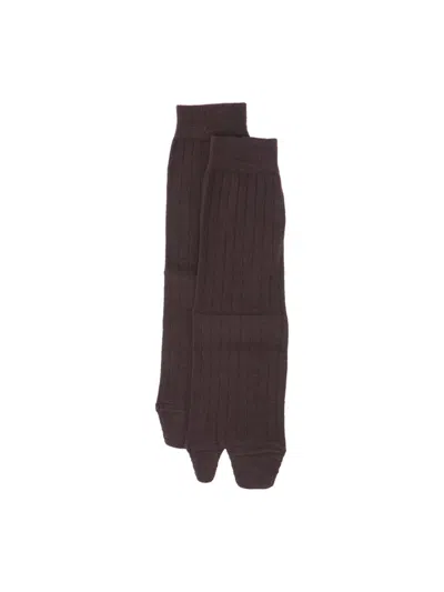 Maison Margiela 'tabi' Socks In Brown