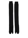 Maison Margiela Ribbed Solid Color Tabi Long Socks In Black