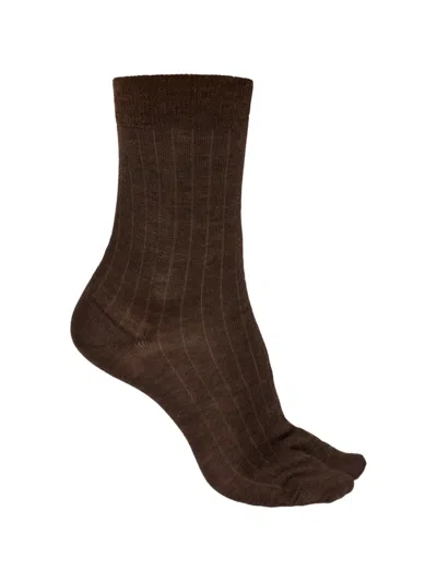 Maison Margiela Tabi Socks In Brown