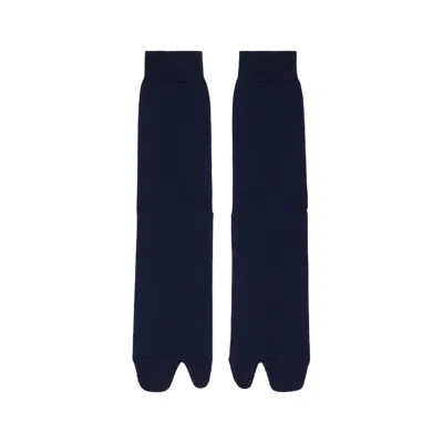 Maison Margiela Tabi Socks Man Navy Blue In Black