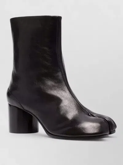 Maison Margiela Leather Tabi Ankle Boots In Brown