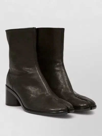 Maison Margiela Tabi Split Toe Ankle Boots Block Heel In Black