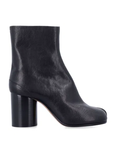 Maison Margiela Tabi Leather Ankle Boots In Blue