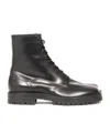 Maison Margiela Tabi Split-toe Lace-up Boots In Black