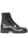 Maison Margiela Tabi Split-toe Lace-up Boots In H8396 Black