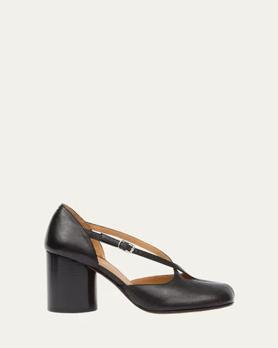 Maison Margiela Tabi Strappy Block-heel Pumps In Black