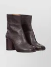 Maison Margiela Tabi High Heels Ankle Boots In Brown Leather In Brown