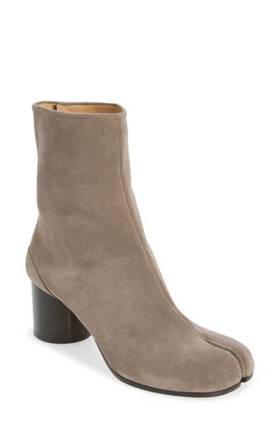 Maison Margiela Tabi Suede Ankle Boot In Animal Print