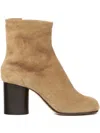 Maison Margiela Tabi Suede Ankle Boots In Brown