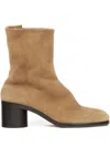 Maison Margiela Tabi Suede Ankle Boots In Brown