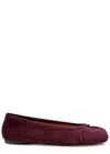 Maison Margiela Split Toe Suede Ballerina Shoes With Bow In Brown