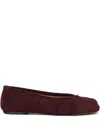 Maison Margiela Tabi Suede Ballet Flats In Red