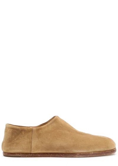 Maison Margiela Tabi Suede Flats In Brown