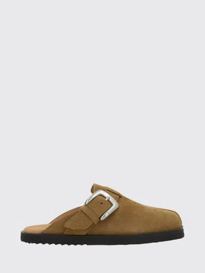 Maison Margiela Tabi Suede Mules With Signature Split-toe And Low Heel In Brown