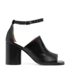Maison Margiela Tabi Leather Sandals Shoes In Black