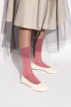 Maison Margiela 'tabi' White Ballerina Flats With Split-toe In Nappa Leather Woman  In Cream