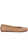 Maison Margiela Tabi Toe Calf Leather Ballet Flats In Neutral
