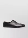 Maison Margiela Beige Leather Slip-on With Tabi Cut And Leather Sole For Men In Black