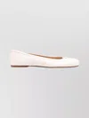 Maison Margiela Tabi Toe Flat Leather Slip-on Ballerina In White