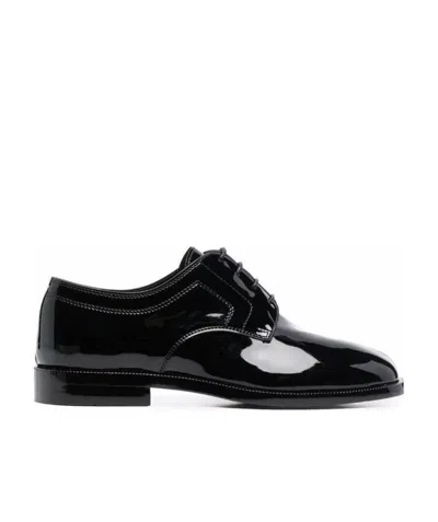 Maison Margiela Tabi-toe Lace-up Shoes In Black