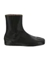 Maison Margiela Black Tabi Leather Ankle Boots In Black