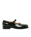 Maison Margiela Bovine Leather Mary Jane Pumps With Sheepskin Detailing And Elegant Buckle Closure In Black