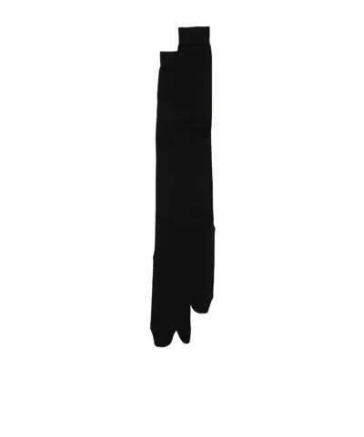 Maison Margiela Tabi-toe Ribbed Socks In Black