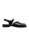 Maison Margiela Tabi Ankle-strap Leather Sandals In Black