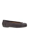 Maison Margiela Tabi Leather Split-toe Ballerina Flats In Black
