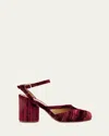 Maison Margiela Chenille Tabi Sandals With Asymmetrical Strap In Red