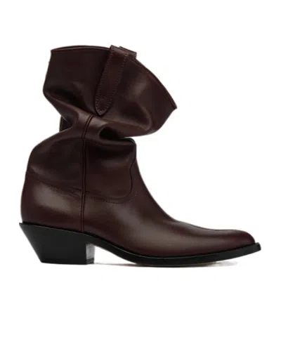 Maison Margiela Tabi Western 55mm Leather Boots In Black