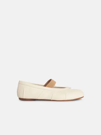 Maison Margiela 'tabi' White Leather Ballet Flats