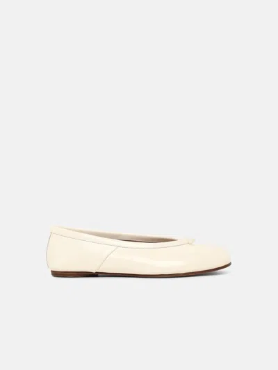 Maison Margiela 'tabi' White Leather Ballet Flats