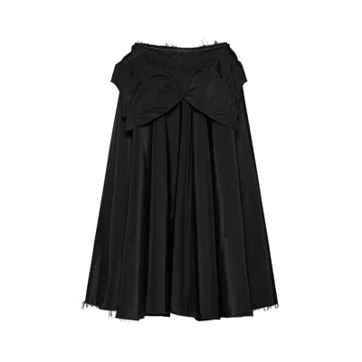 Maison Margiela Taffeta Midi Skirt Woman Black