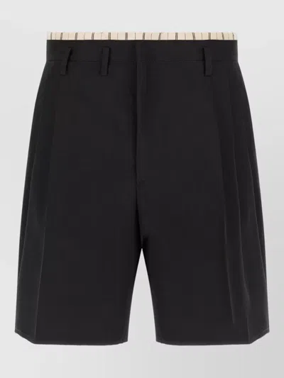 Maison Margiela Tailored Bermuda Shorts Lining Detail Design In Black