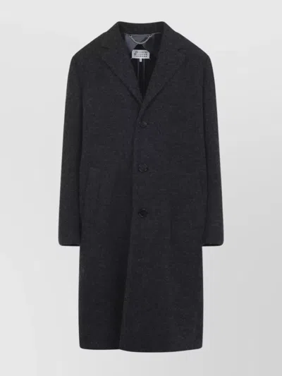 Maison Margiela Tailored Coat With Notched Lapel And Back Vent In Black