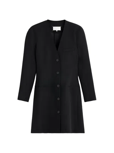 Maison Margiela Tailored Collarless Mini Dress In Black