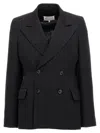 Maison Margiela Double-breasted Blazer Blazer And Suits Black In Black