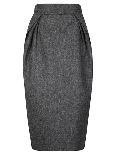 MAISON MARGIELA TAILORED MIDI SKIRT WITH PINCHES