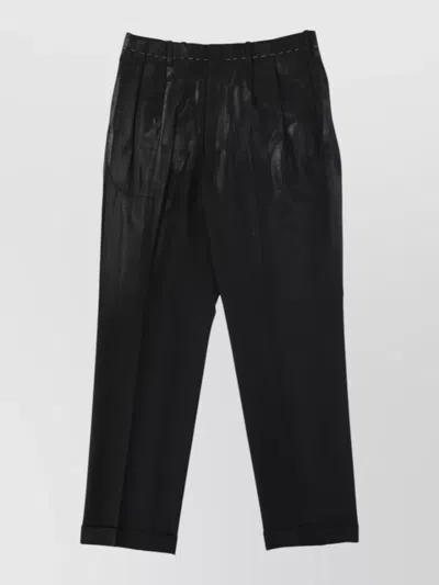 Maison Margiela Cropped Black Trousers With Tailored Design And Refined Texture