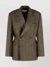 Maison Margiela Tailored Wool Blazer Notched Lapels In Green