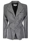 Maison Margiela Tailored Wool Jacket With Clean Lines And Traditional Collar In Gray