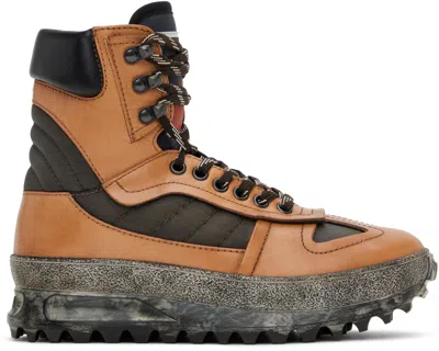 Maison Margiela Sneaker High-top Climber In H8907 Cuoio/ Black